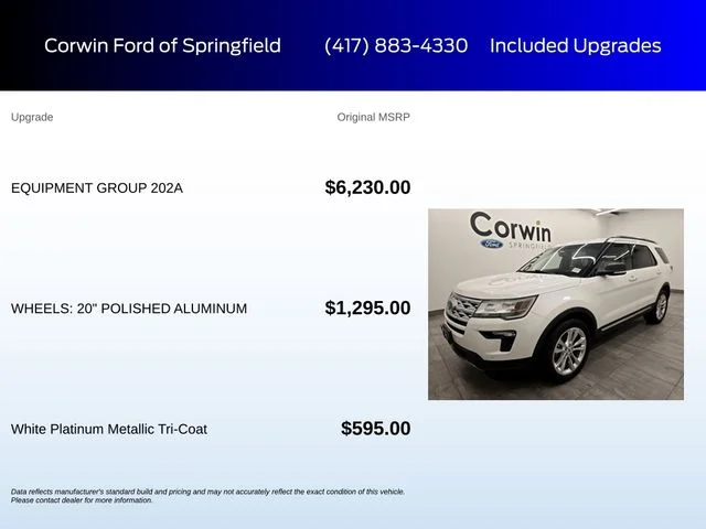 Used 2019 White Platinum Clearcoat Metallic Ford XLT image 6