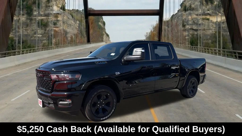 New 2026 Diamond Black Crystal Pearl-Coat Exterior Paint RAM Big Horn/Lone Star image 3