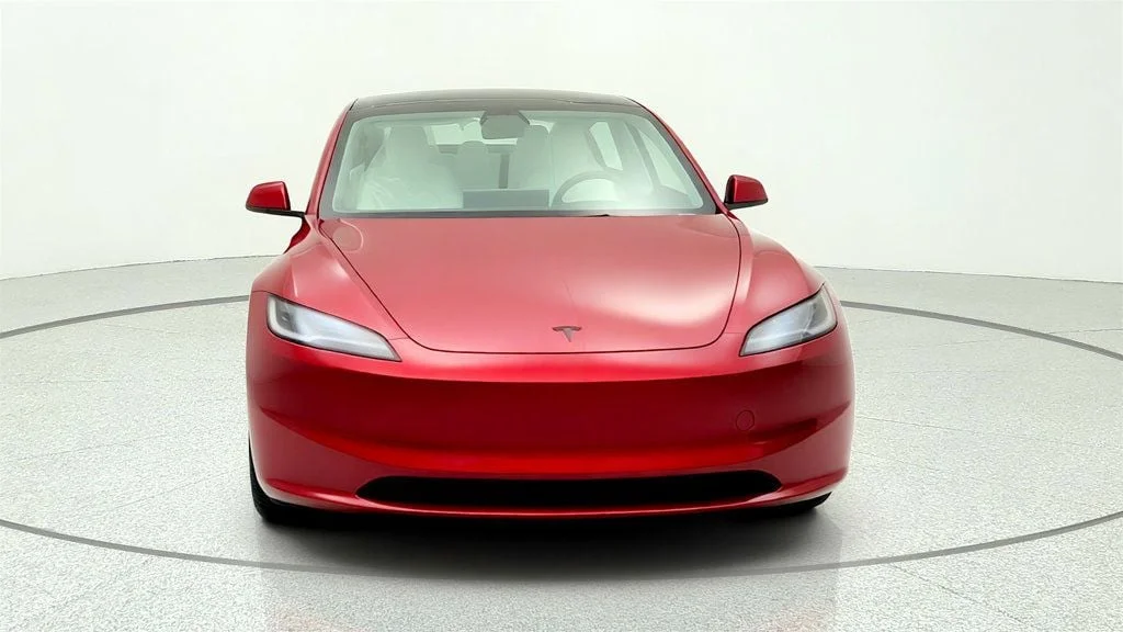 Used 2026 Ultra Red Tesla Long Range RWD w/ White & Black Premium Interior image 2