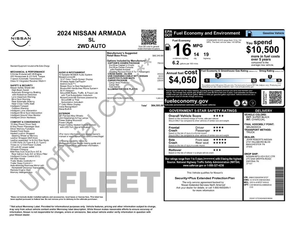 Certified Used 2024 Super Black Nissan SL image 52
