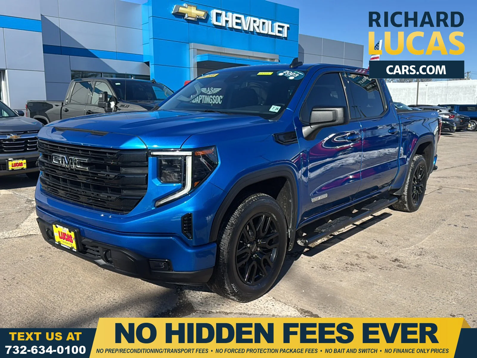 Dynamic Blue Metallic 2023 GMC Sierra 1500 Elevation Crew Cab 4WD Pickup Truck Four-Wheel Drive