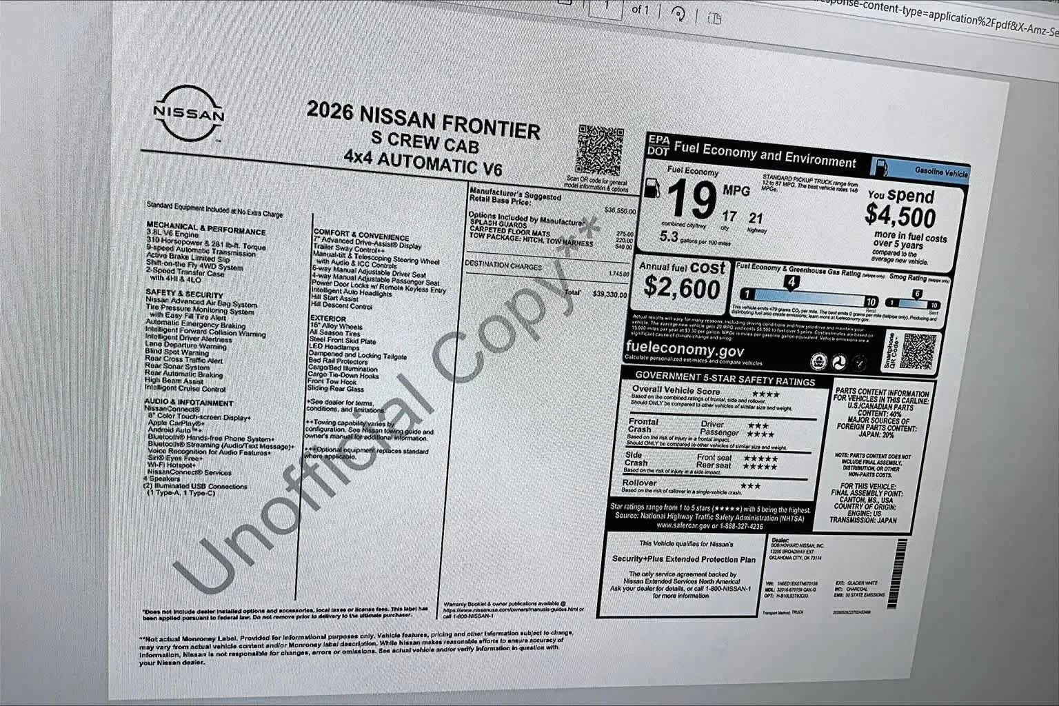 New 2026 Glacier White Nissan S image 18