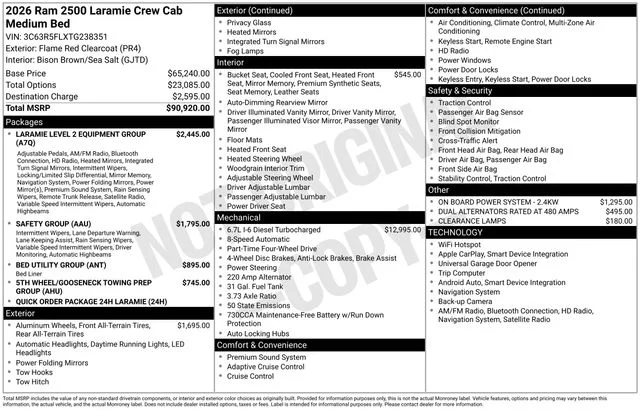 New 2026 Flame Red Clear-Coat Exterior Paint RAM Laramie image 14
