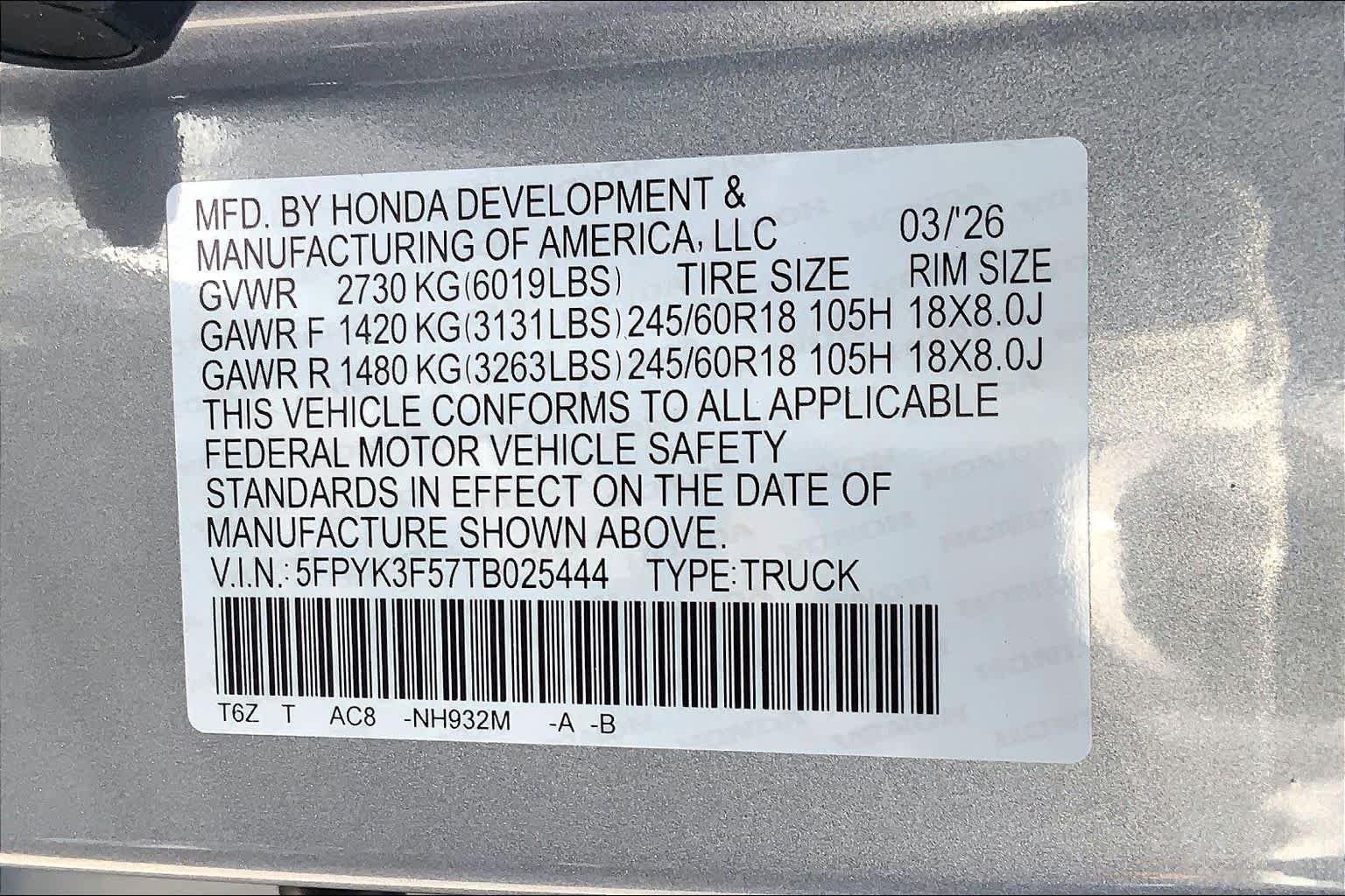 Used 2026 Solar Silver Metallic Honda RTL image 18