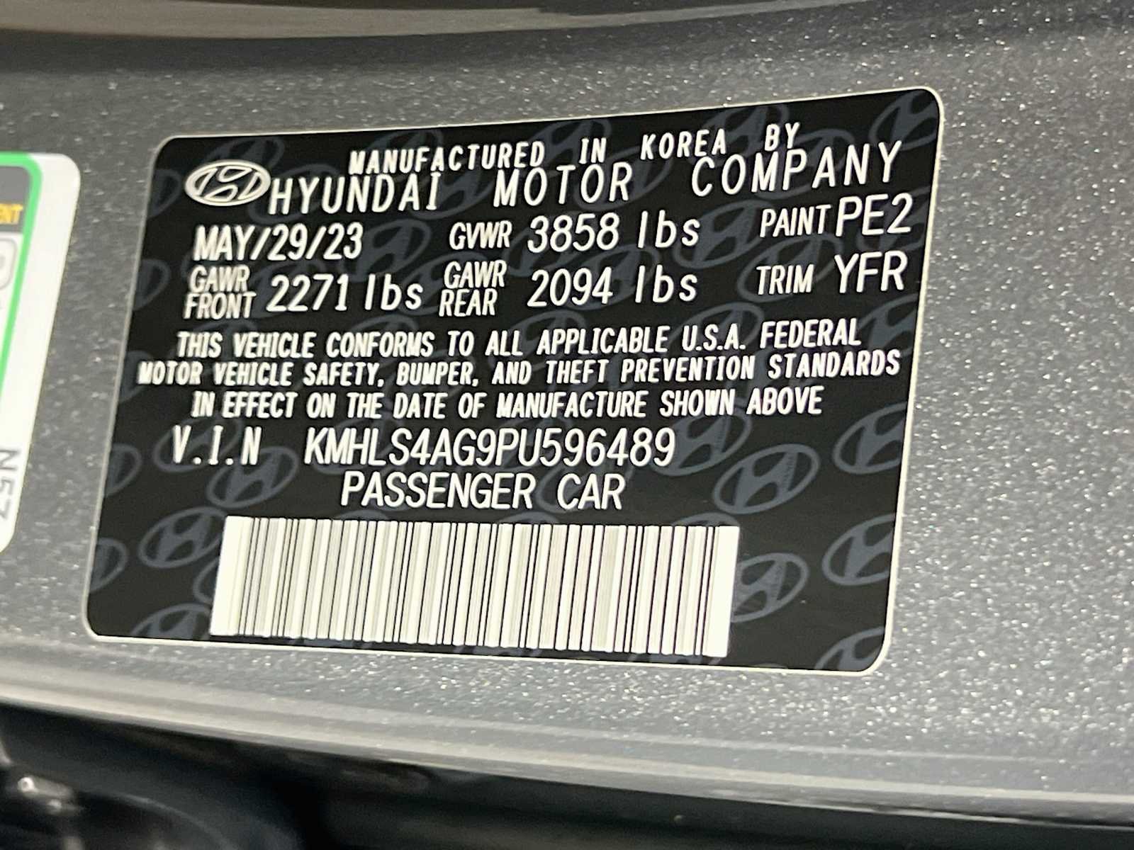 Used 2023 Ecotronic Gray Hyundai SEL image 32