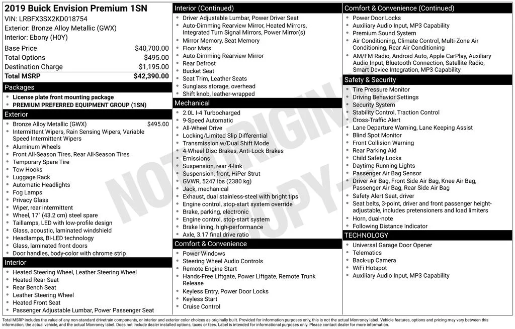 Used 2019 Bronze Alloy Metallic Buick Premium I image 45