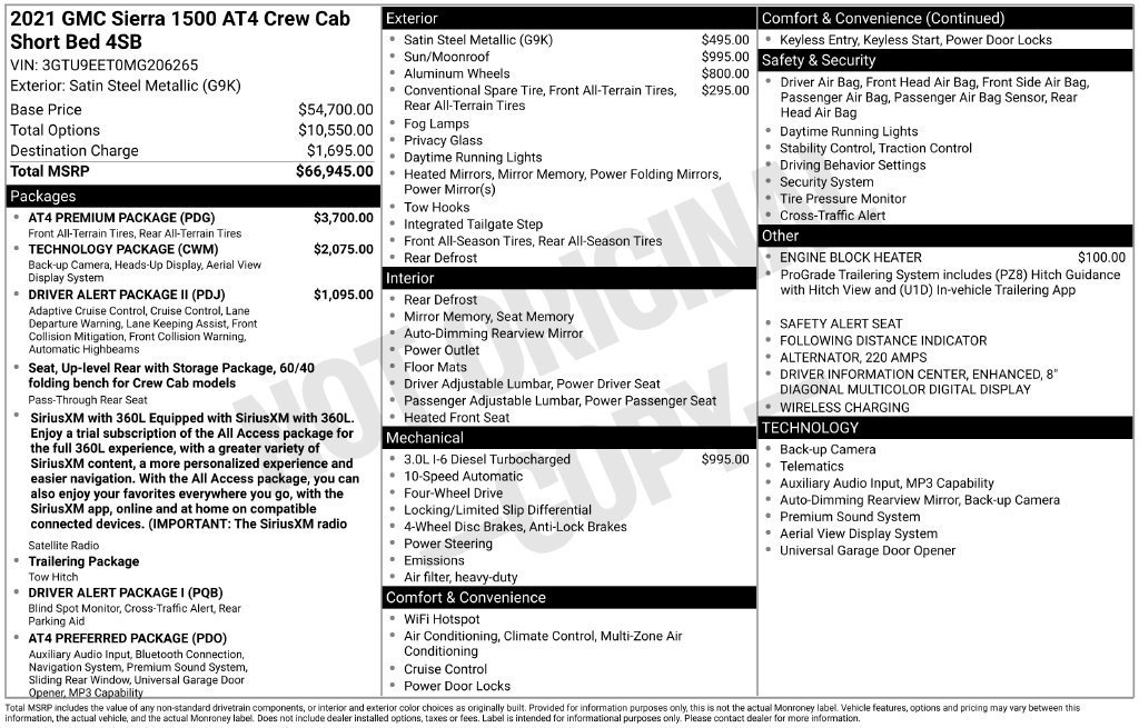 Used 2021 SATIN STEEL METALLIC GMC AT4 image 3