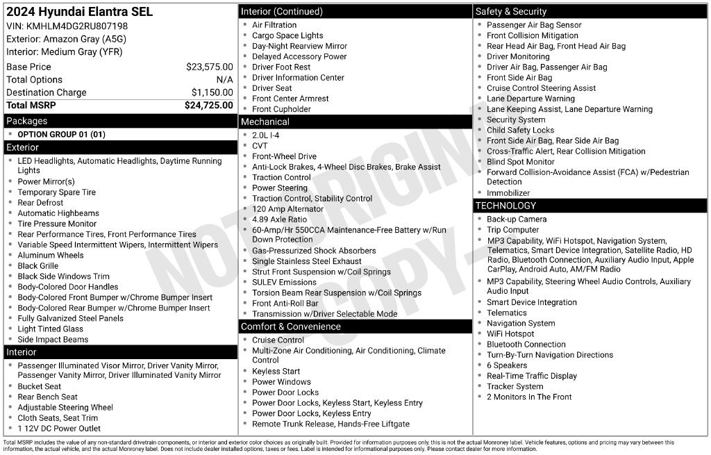 Used 2024 Amazon Gray Hyundai SEL image 4