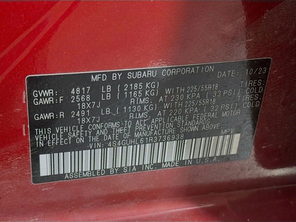Used 2024 Red Subaru Limited image 39