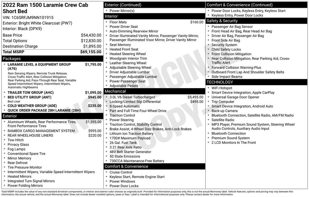 Certified Used 2022 White Ram Laramie image 5
