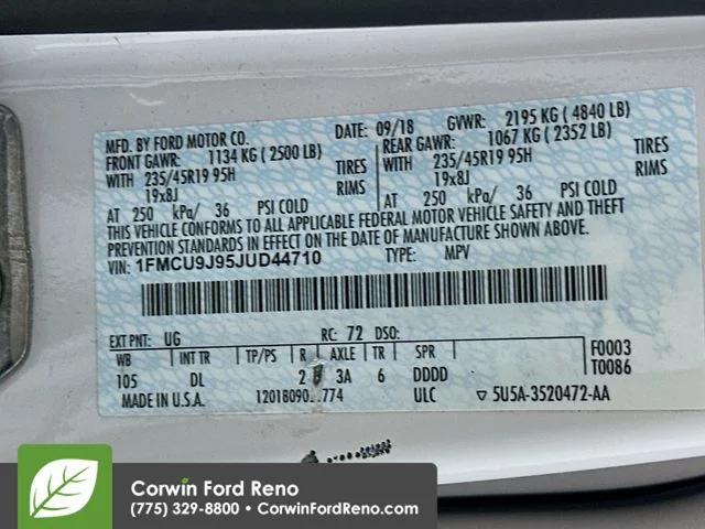 Certified Used 2018 White Platinum Clearcoat Metallic Ford Titanium image 32