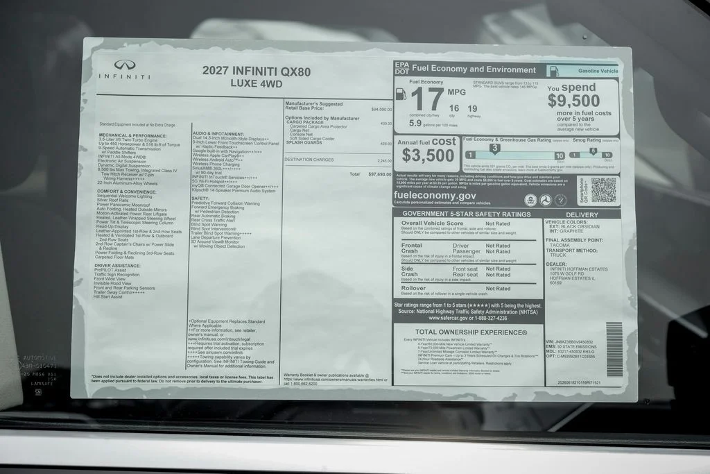 New 2027 BLACK OBSIDIAN INFINITI Luxe 4WD image 26