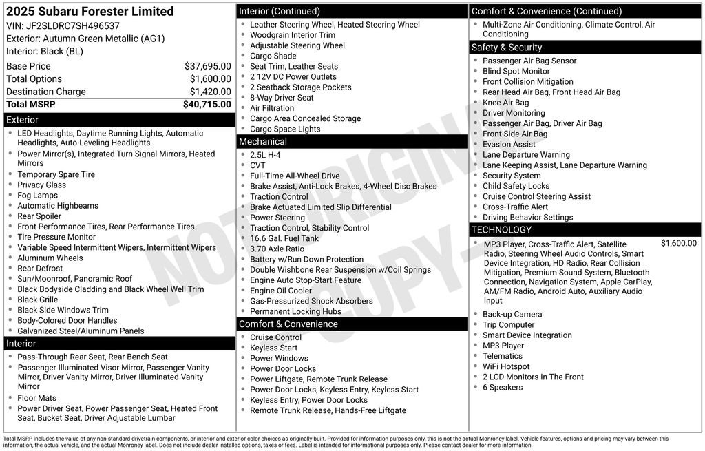Used 2025 Brown Subaru Limited image 1