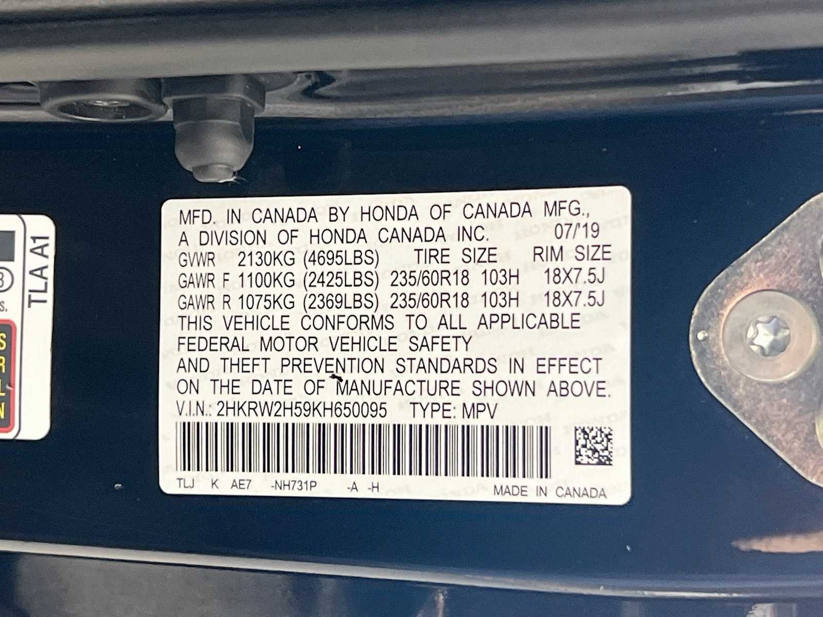 Used 2019 Crystal Black Pearl Honda EX image 33