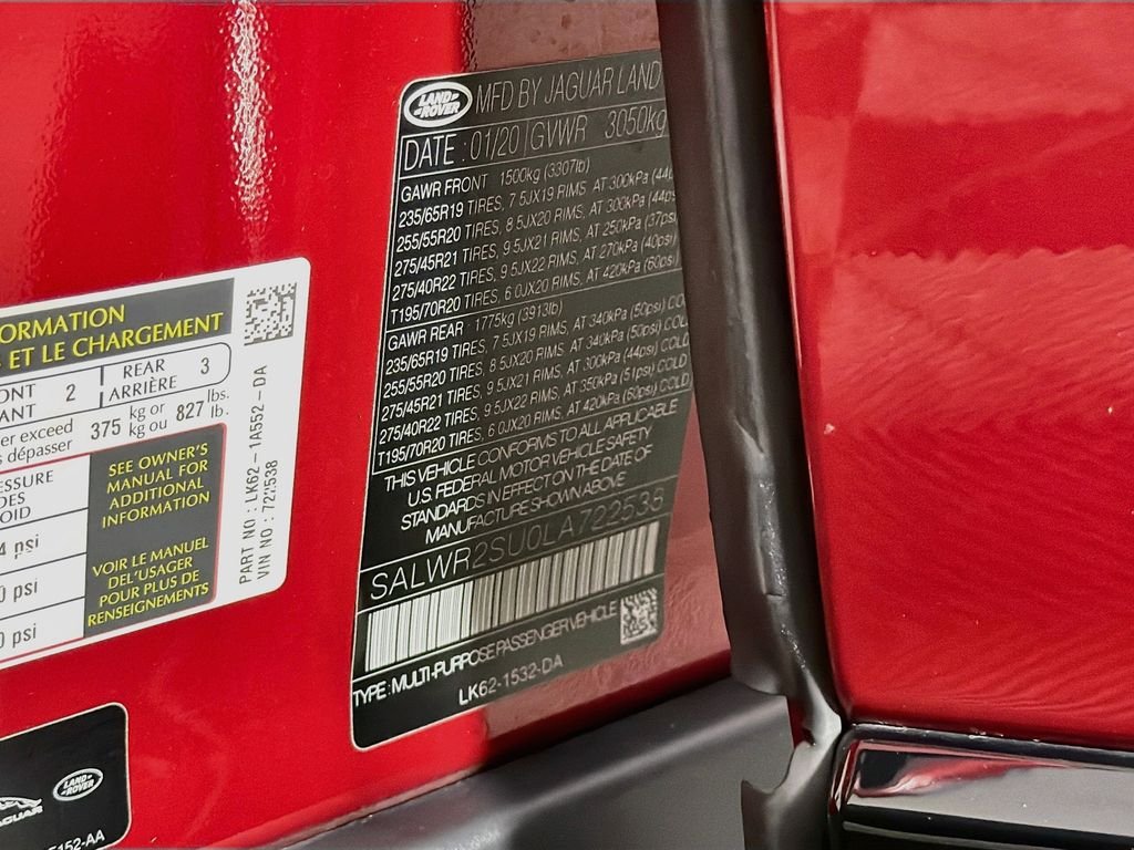 Used 2020 Firenze Red Metallic Land Rover HSE image 34