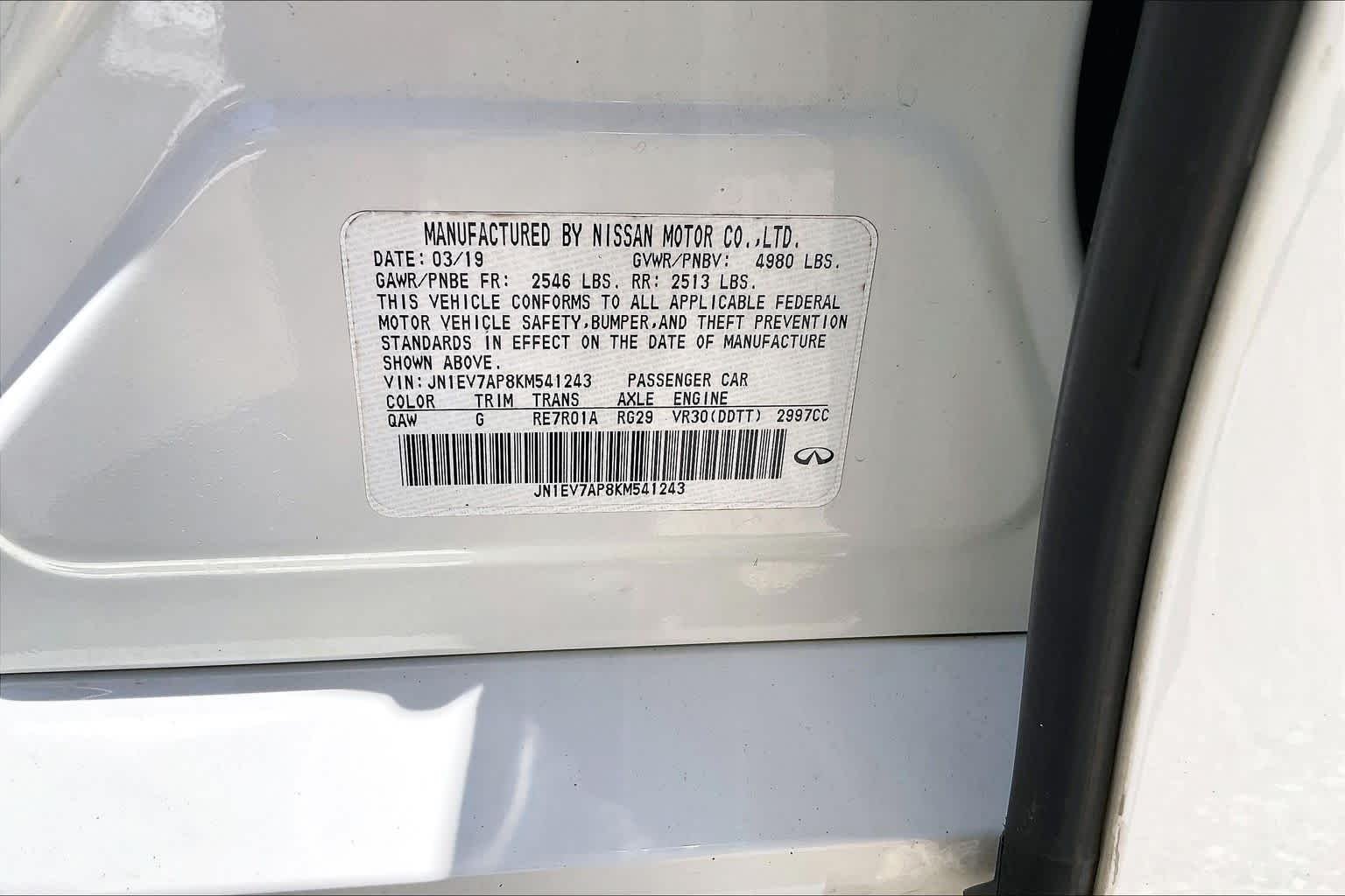 Used 2019 Pure White INFINITI 3.0t Signature Edition image 35