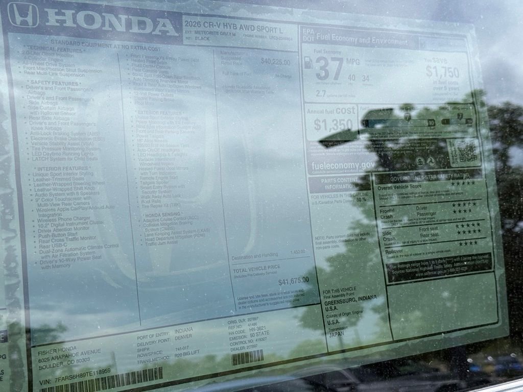 New 2026 Meteorite Gray Metallic Honda Sport-L image 27