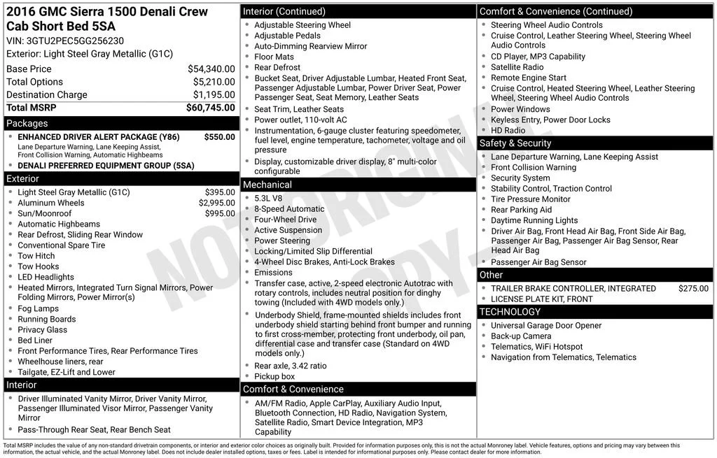 Used 2016 LIGHT STEEL GRAY METALLIC GMC Denali image 5