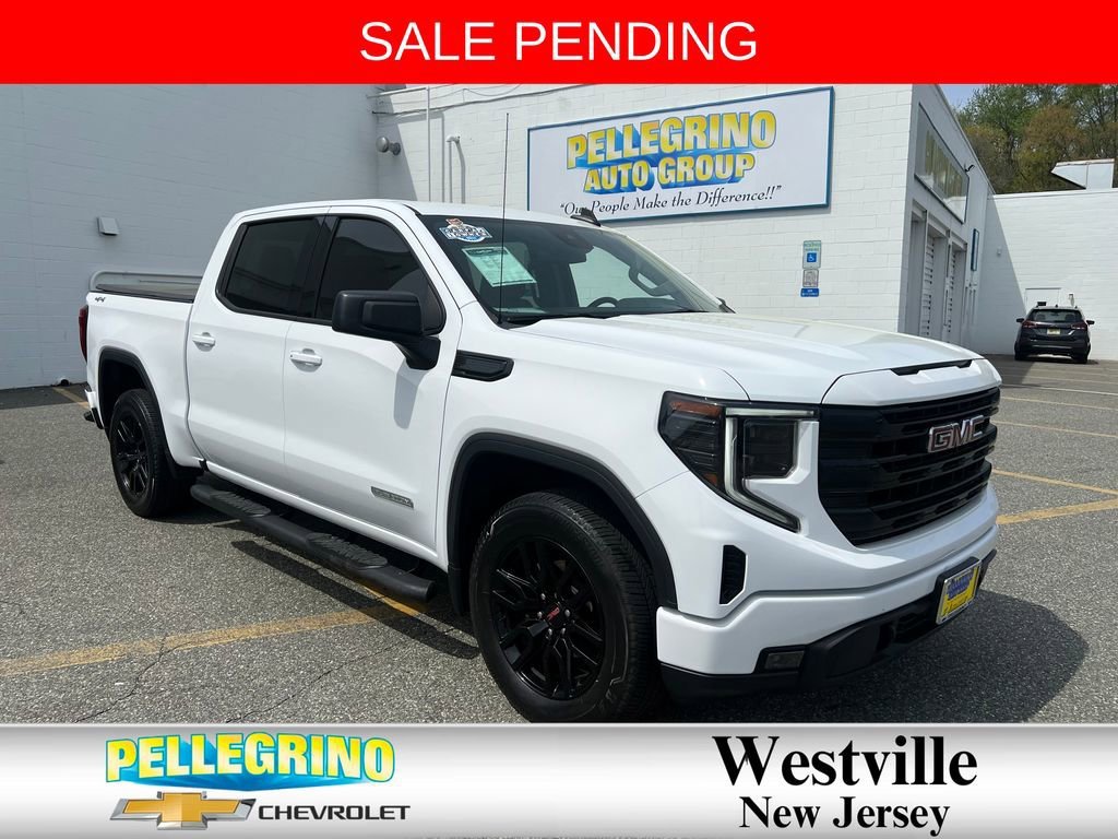 Summit White 2022 GMC Sierra 1500 Elevation Crew Cab 4WD Pickup Truck Four-Wheel Drive 10-Speed Automatic