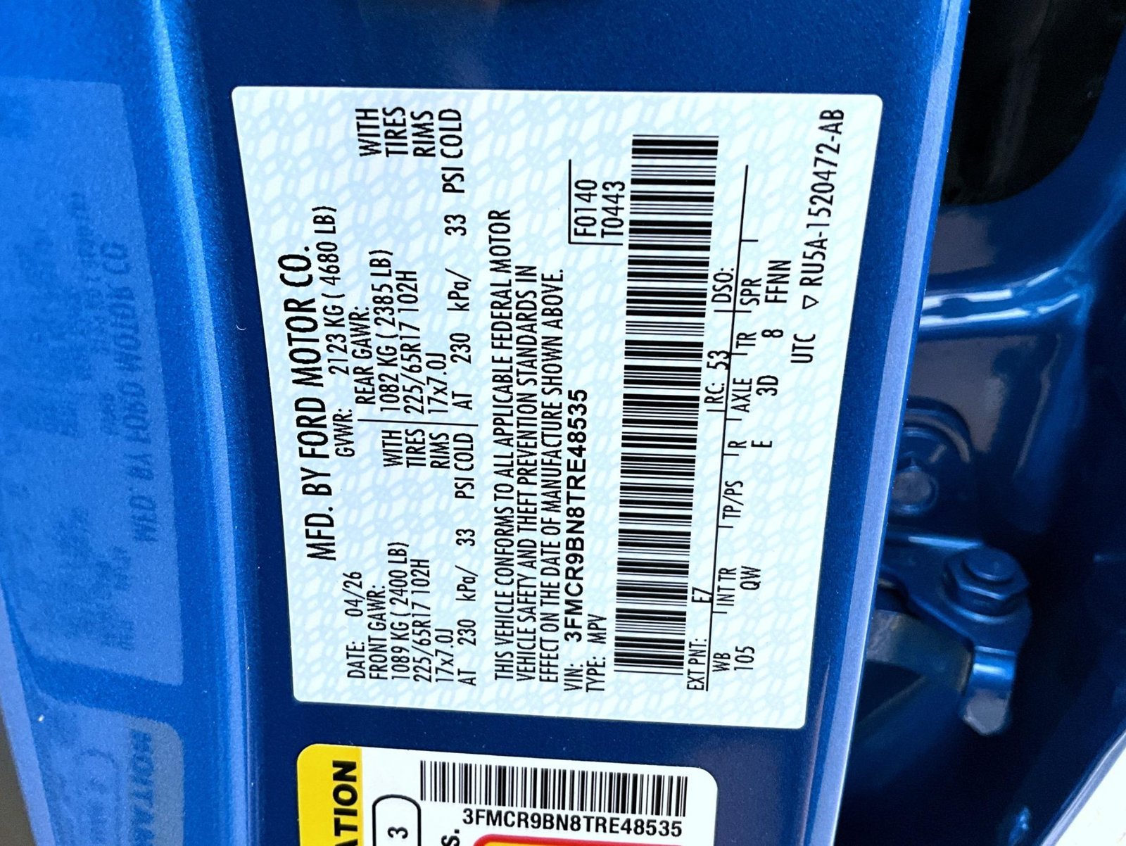 New 2026 Velocity Blue Metallic Ford Big Bend image 27