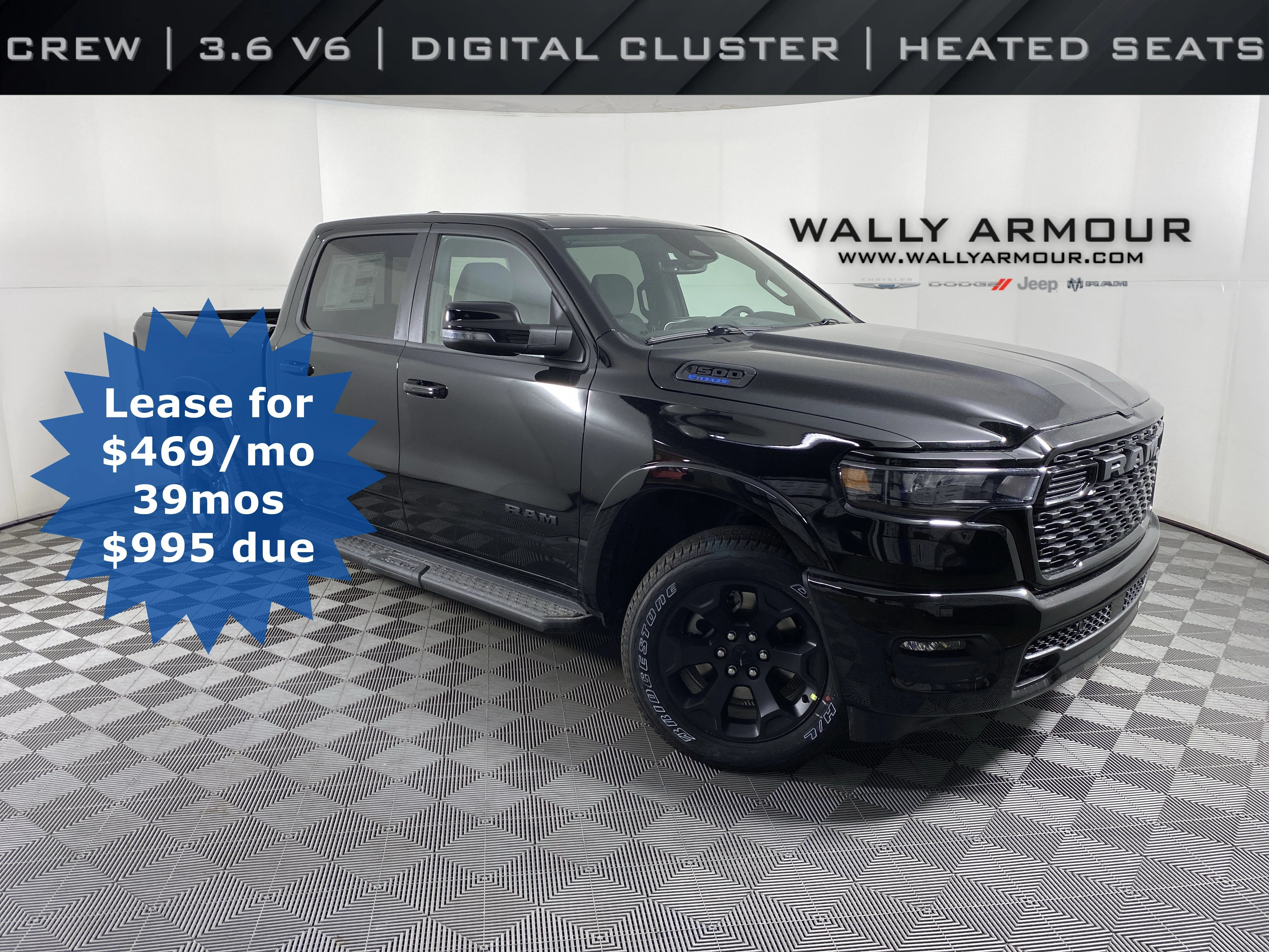 New 2026 Diamond Black Crystal Pearl-Coat Exterior Paint RAM Big Horn/Lone Star image 1