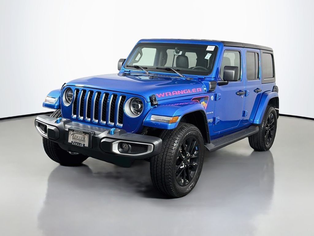 Used 2022 Blue Jeep Unlimited Sahara 4xe image 3