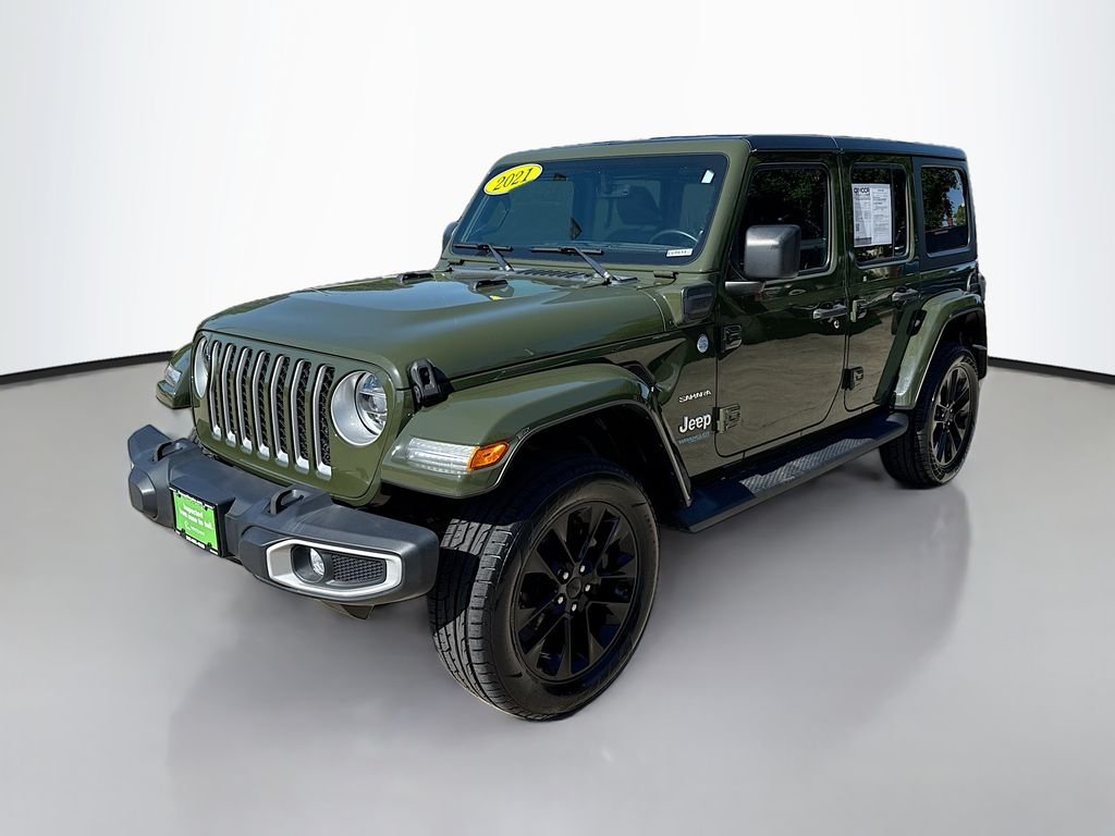 Used 2021 Sarge Green Clearcoat Jeep Unlimited Sahara image 3