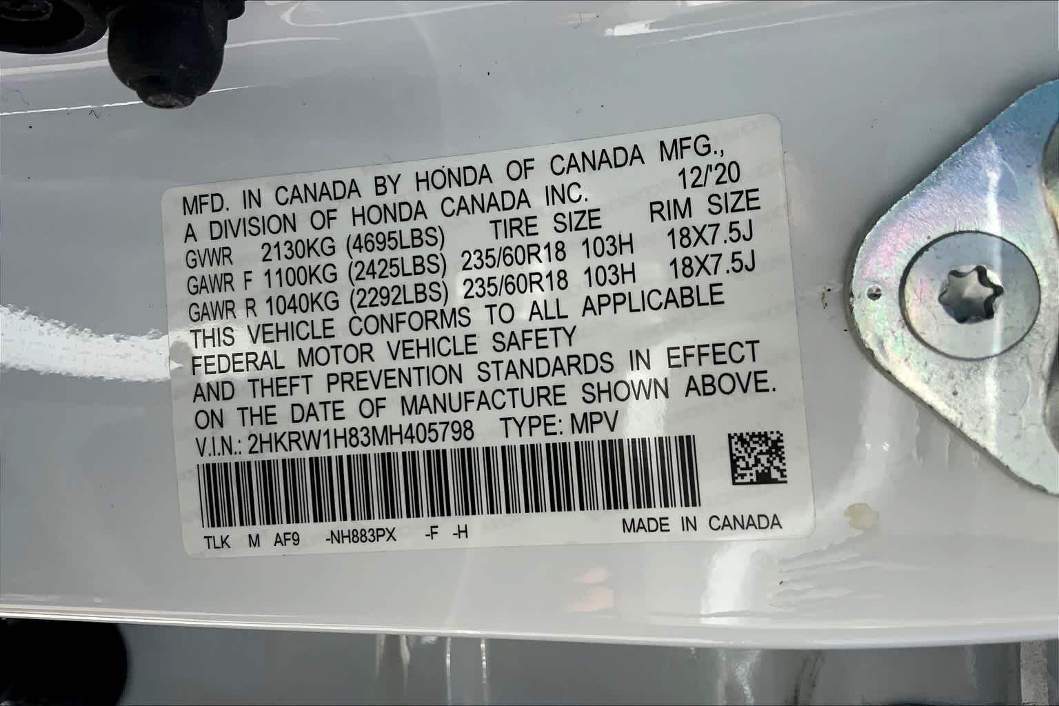 Used 2021 Platinum White Pearl Honda EX-L image 32
