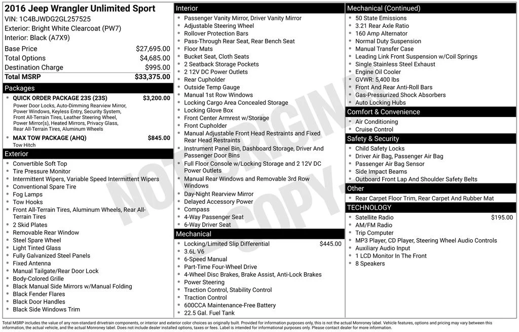 Used 2016 White Jeep Unlimited Sport image 2