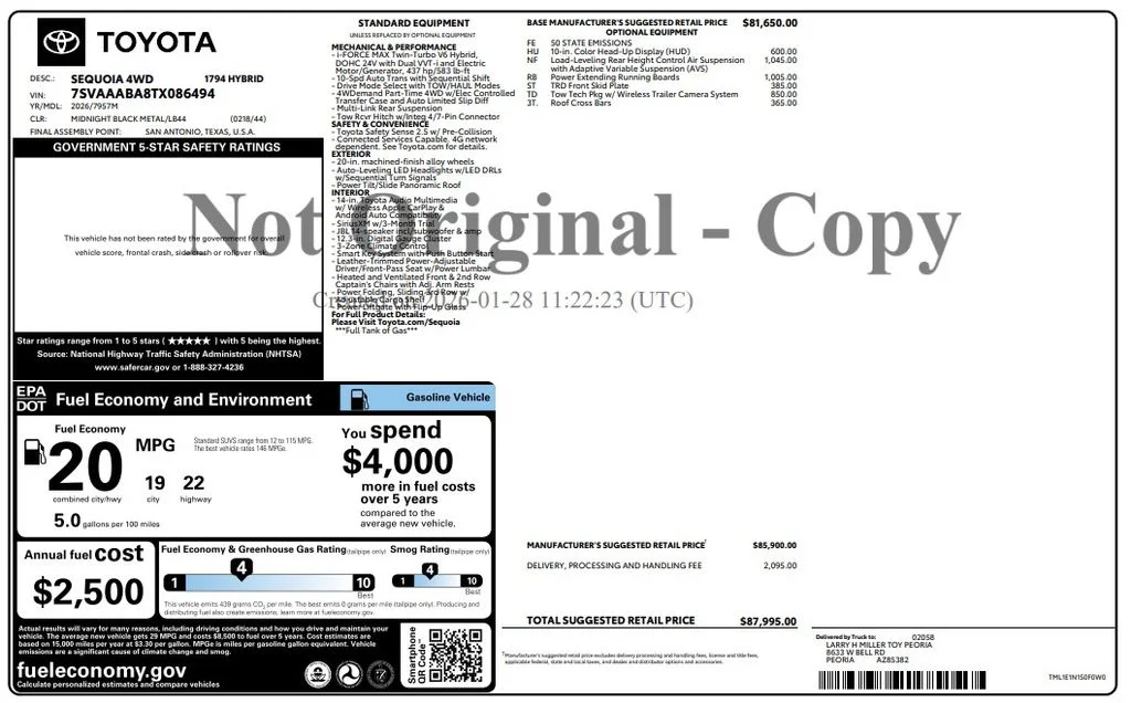 Certified Used 2026 Black Toyota 1794 Edition image 4