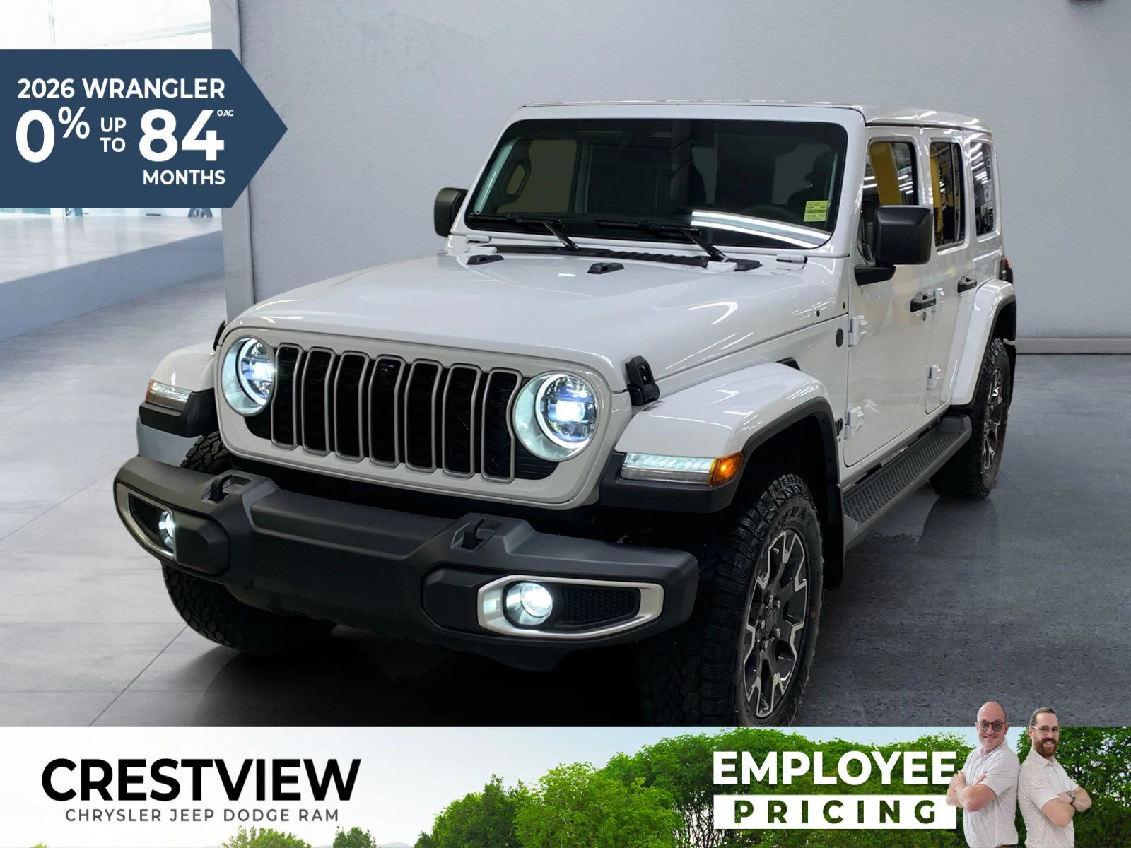 New 2026 Bright White Jeep Sahara image 1