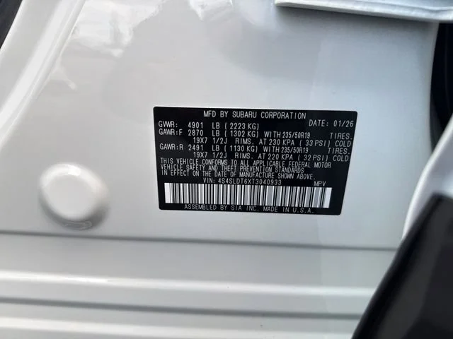 New 2026 CRYSTAL WHITE PEARL Subaru Touring image 19