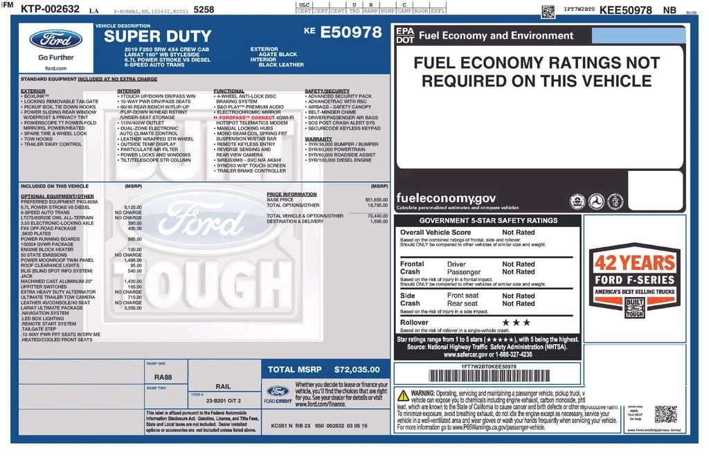 Used 2019 Black Ford Lariat image 1