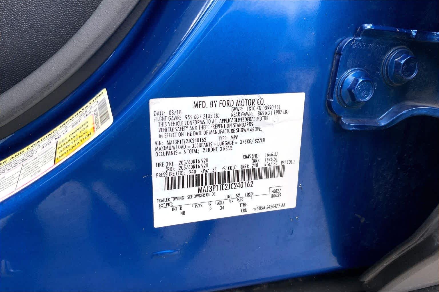 Used 2018 Lightning Blue Metallic Ford SE image 35
