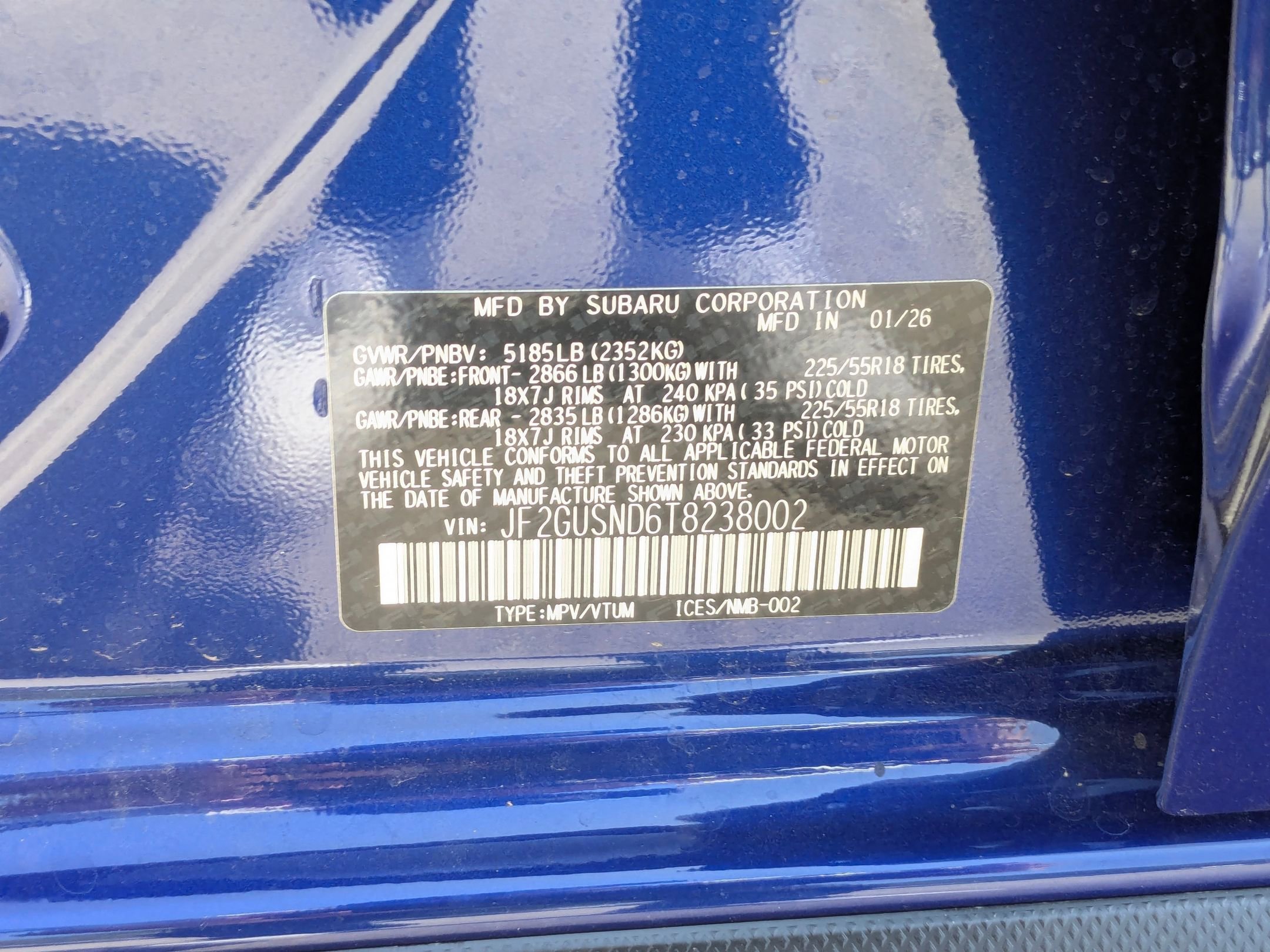 New 2026 SAPPHIRE BLUE PEARL Subaru Limited Hybrid image 16