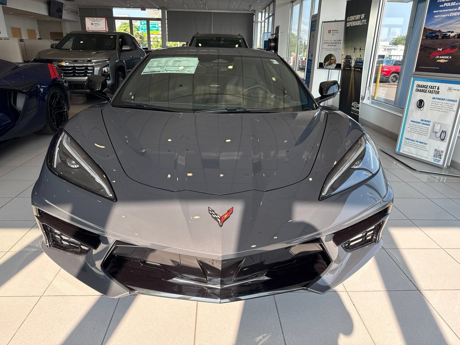 New 2027 Pitch Gray Metallic Chevrolet 1LT with Carbon Flash High Wing Spoiler - Gloss Black Wheels image 3