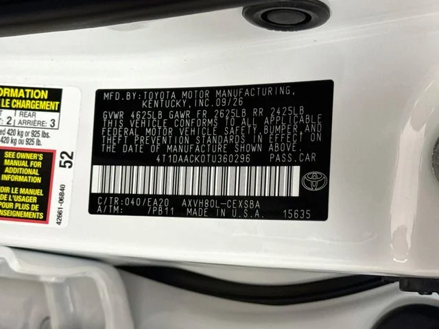 New 2026 White Toyota SE image 30