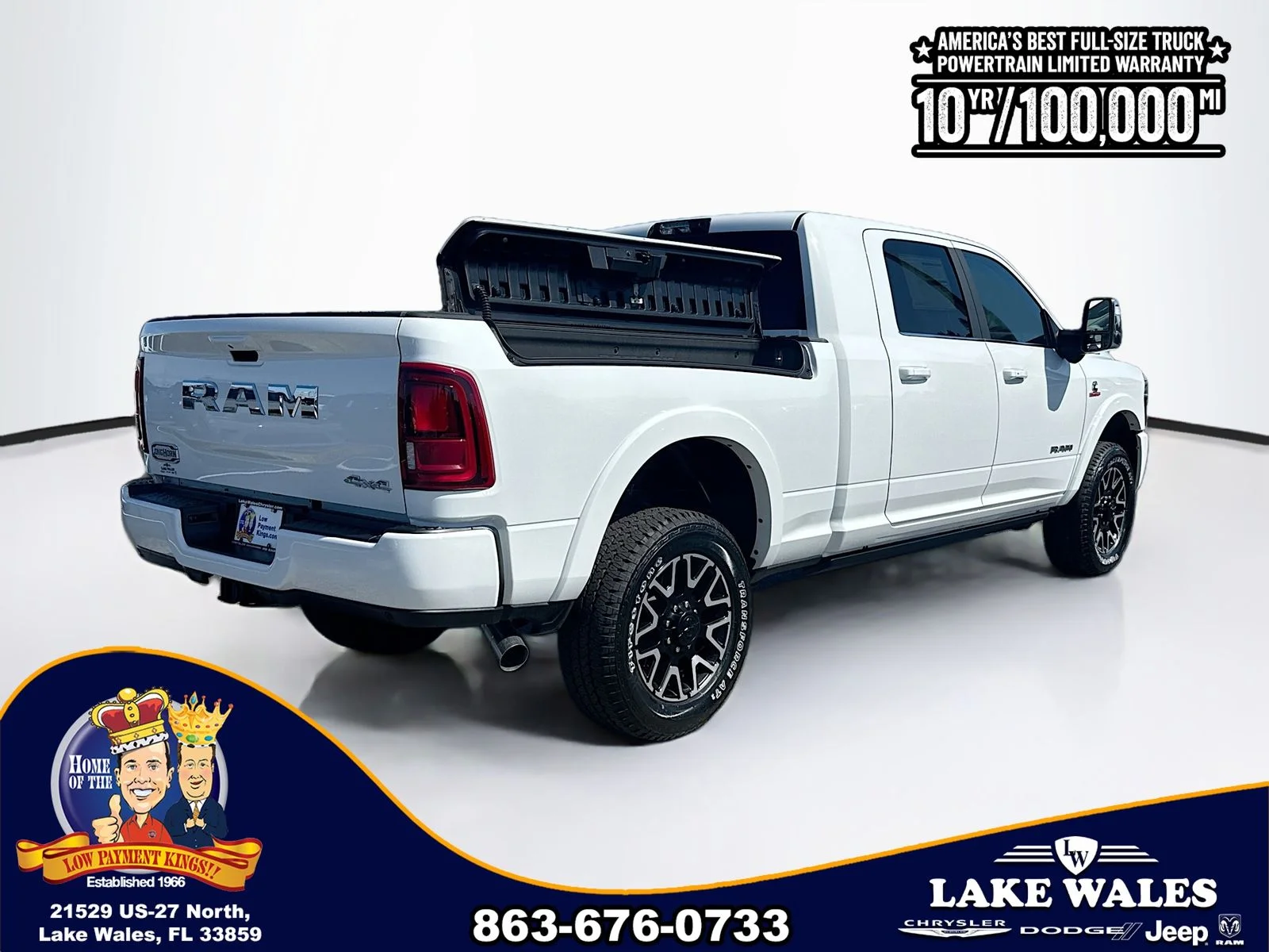 New 2026 Bright White Clear-Coat Exterior Paint RAM Limited Longhorn image 6