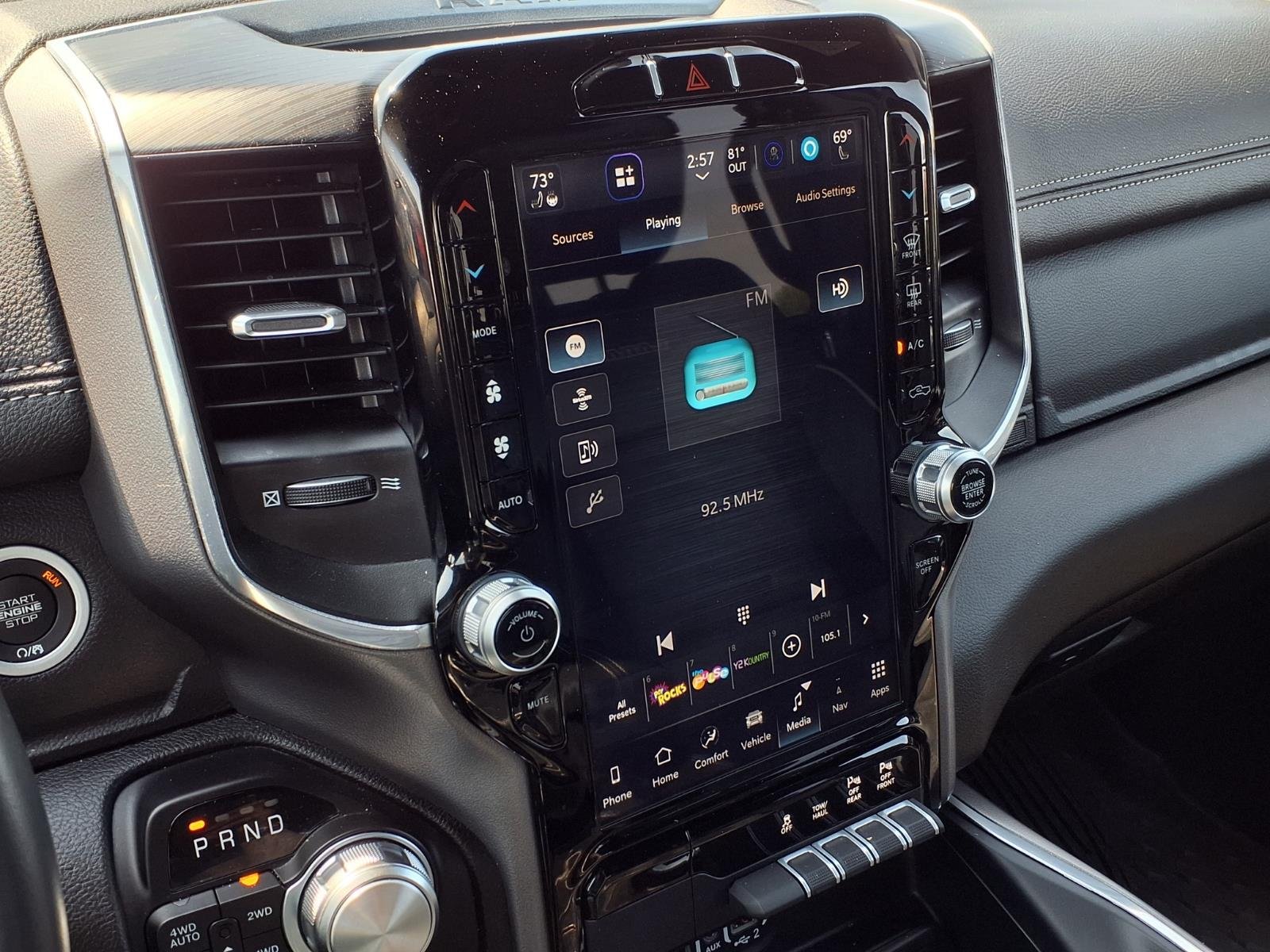 Used 2023 Diamond Black Crystal Pearl Coat RAM Laramie image 3