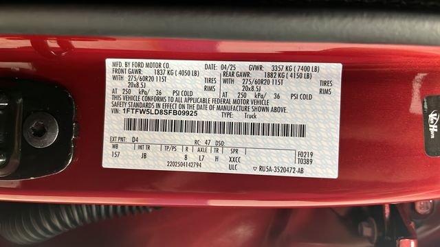 Used 2025 Rapid Red Metallic Tinted Clearcoat Ford Lariat image 27