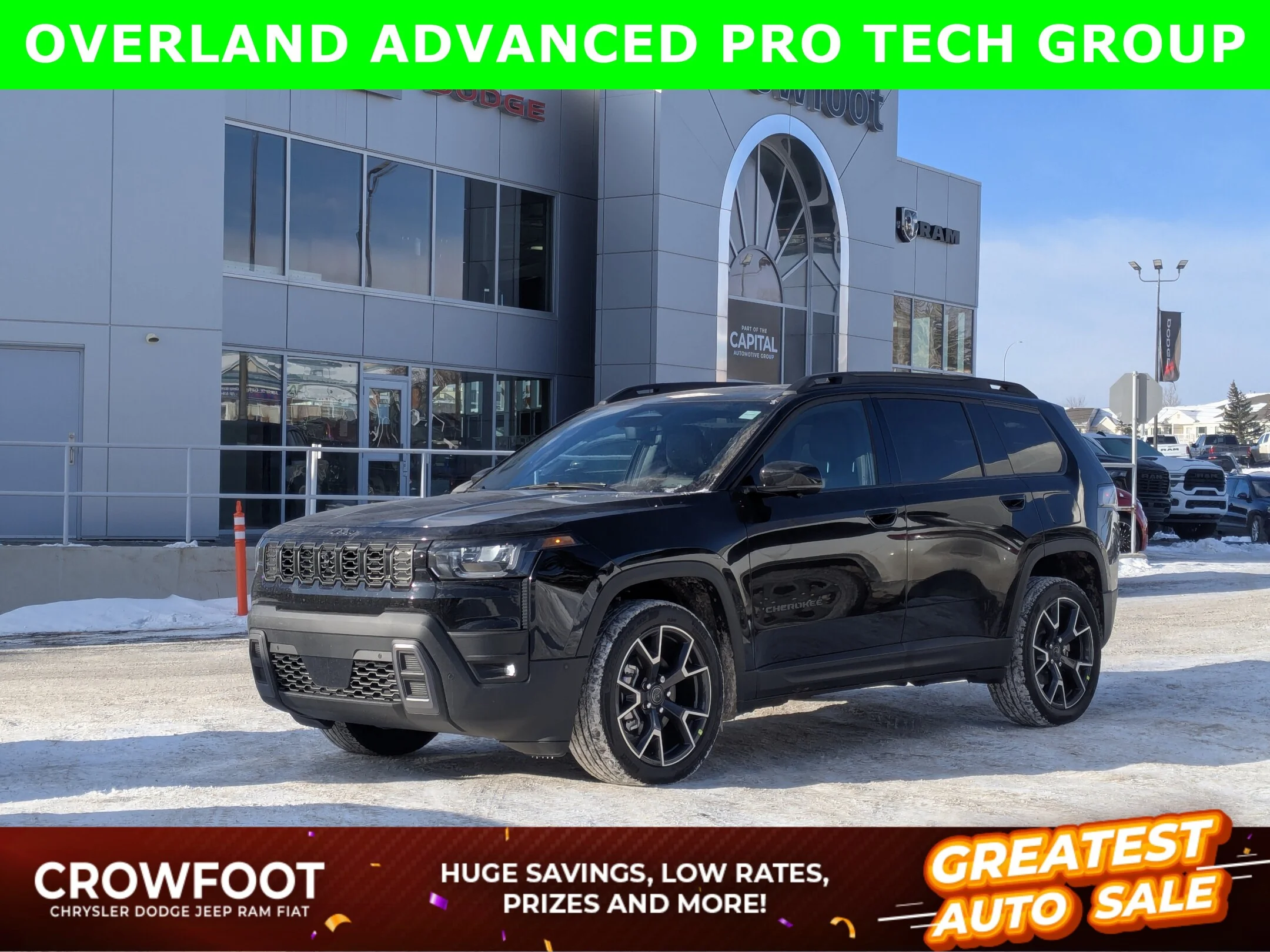 New 2026 Black Jeep Overland - - Hybrid - Advanced Pro Tech Grp - Surround View Camera - Ventilated Seats & More! image 1