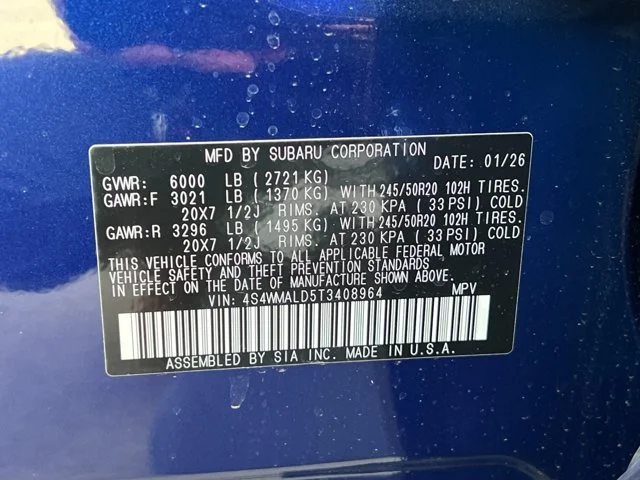 New 2026 SAPPHIRE BLUE PEARL Subaru Onyx Edition Touring 7-Passenger image 58