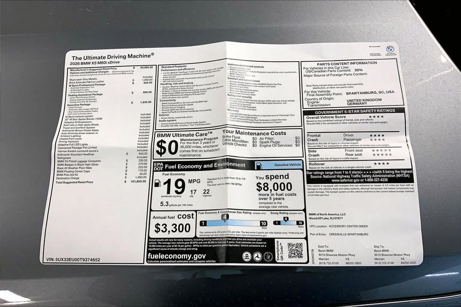 New 2026 Skyscraper Grey Metallic BMW M60i image 23
