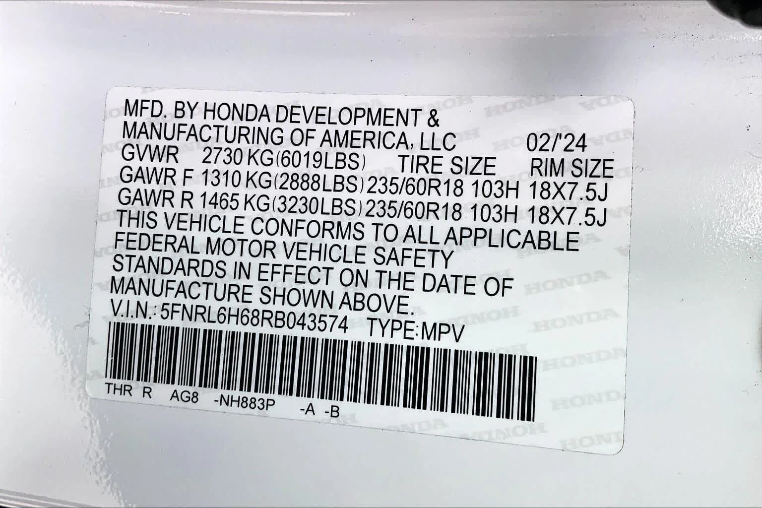 Used 2024 Platinum White Pearl Honda EX-L image 33