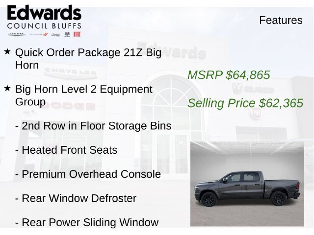 New 2027 Granite Crystal Metallic Clear-Coat Exterior Paint RAM Big Horn image 8