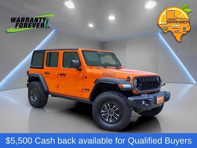 New 2025 Jeep Wrangler Willys Sport Utility in Orange #SW624246