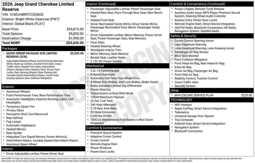 New 2026 Bright White Clear-Coat Exterior Paint Jeep Limited Reserve image 9