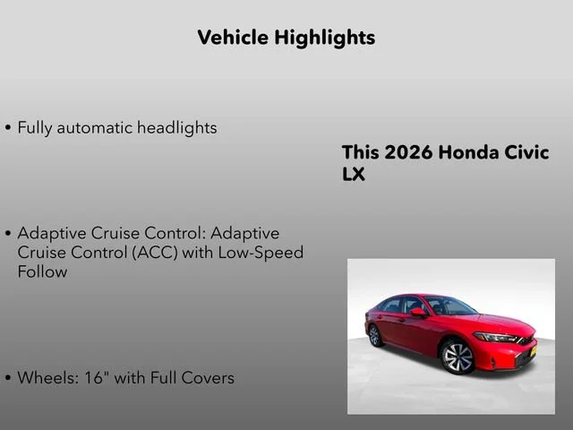 New 2026 Rallye Red Honda LX image 5