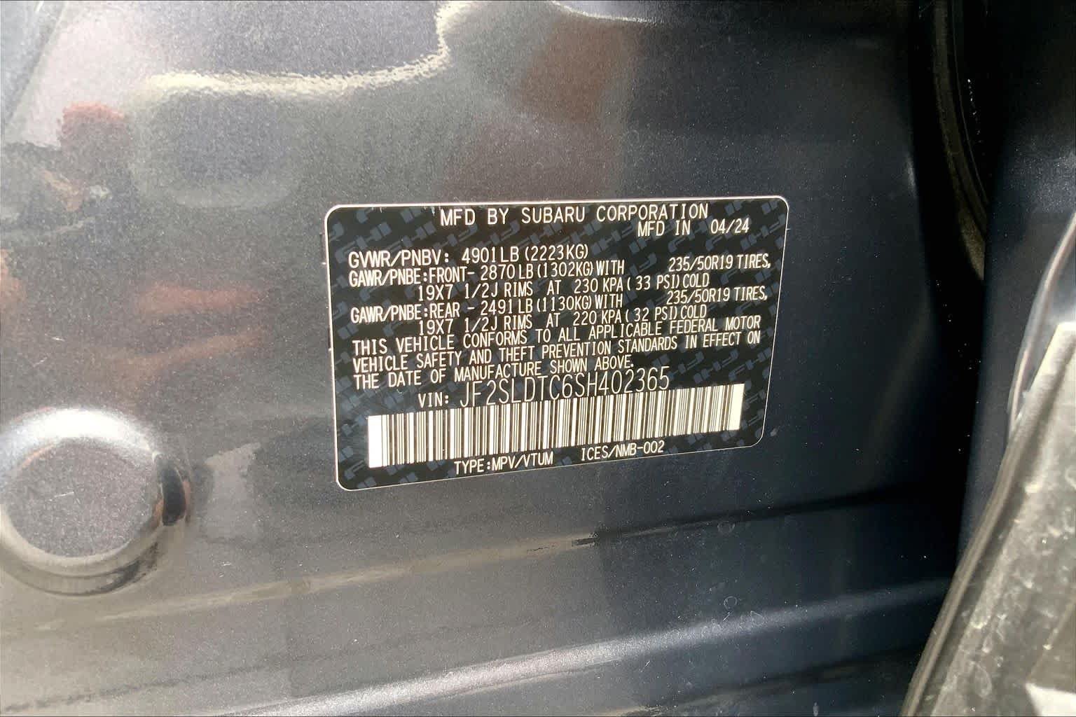 Used 2025 Magnetite Gray Metallic Subaru Touring image 35