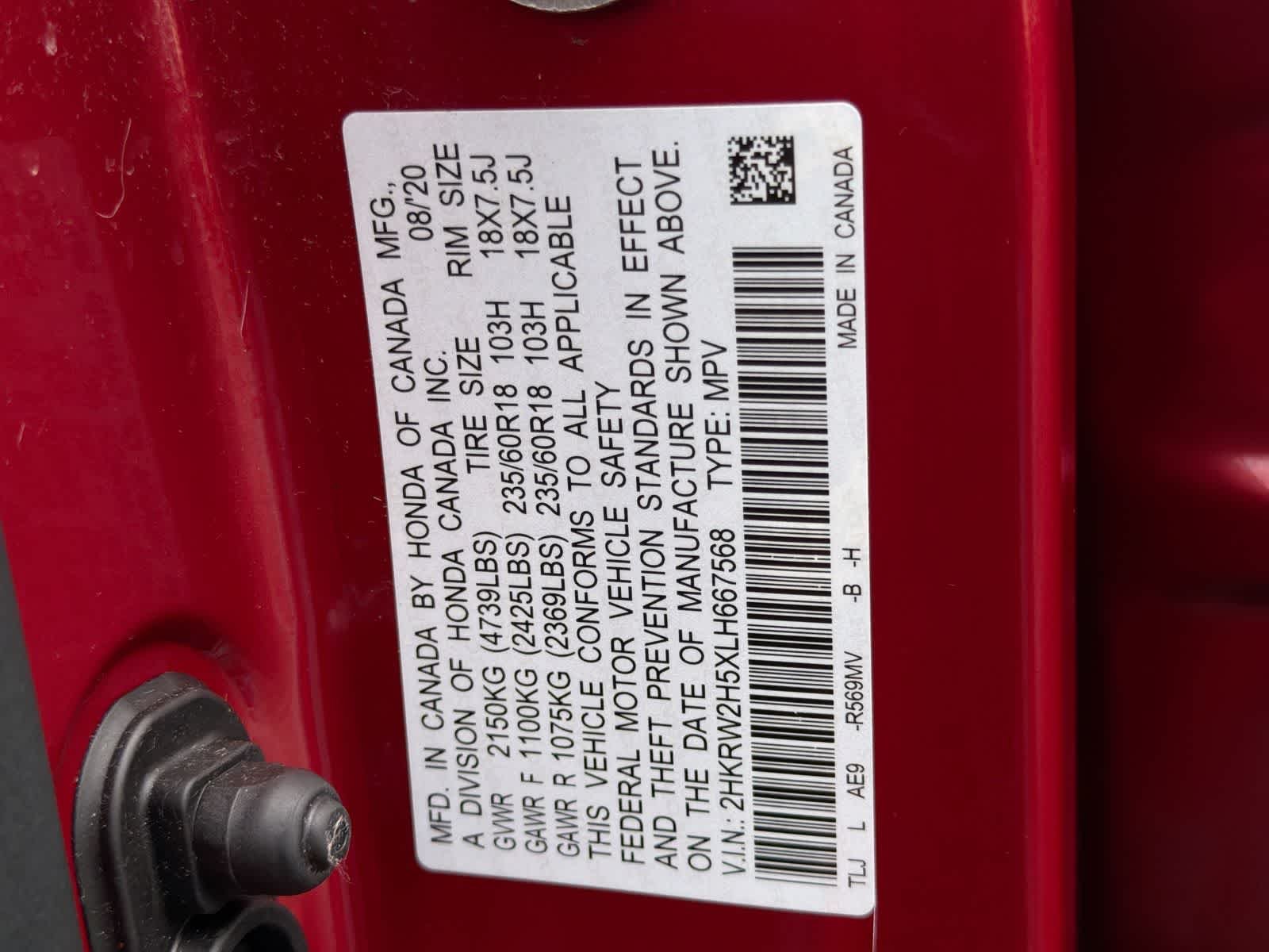 Used 2020 Radiant Red Metallic Honda EX image 37